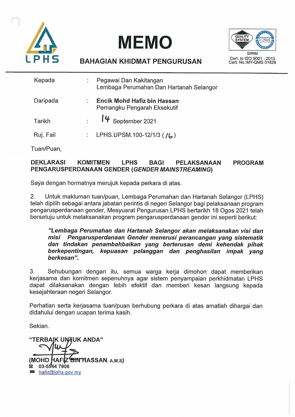 Pelan Tindakan Gender LPHS
