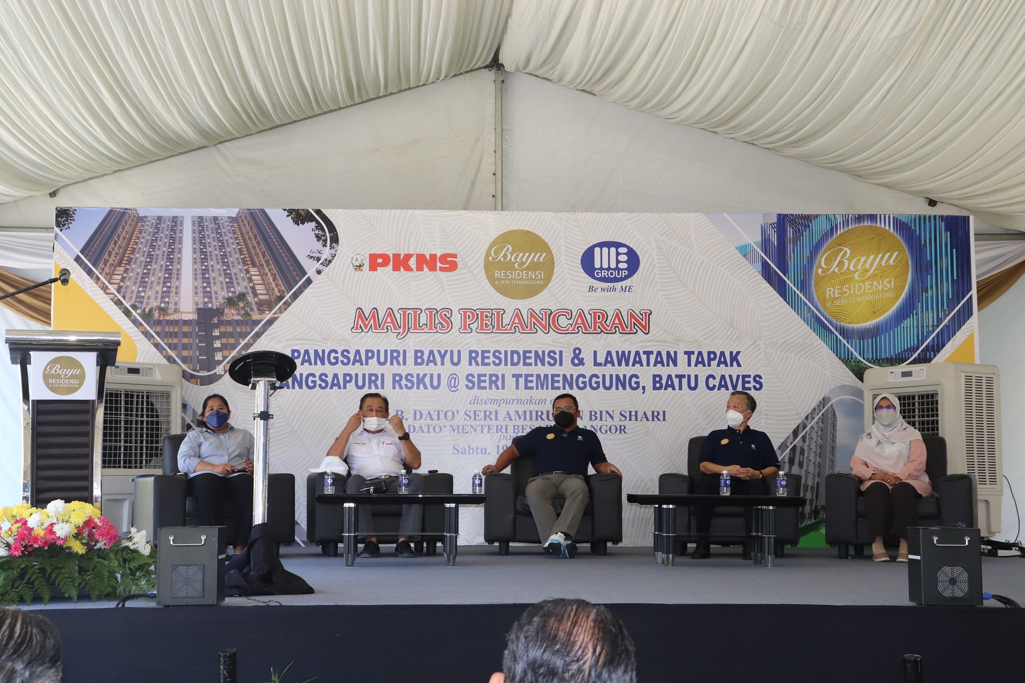 Majlis Pelancaran 1,240 Unit Bayu Residensi MAJLIS PELANCARAN 1,240 UNIT BAYU RESIDENSI DAN LAWATAN KE 420 UNIT PROJEK PANGSAPURI SELANGORKU (RSKU) DI SERI TEMENGGUNG, BATU CAVES, SELANGOR. DIRASMIKAN OLEH Y.A.B DATO' SERI AMIRUDIN BIN SHARI, MENTERI